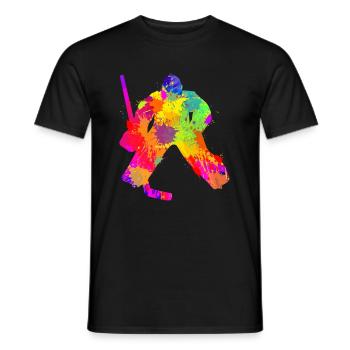 Eishockey Torwart Jungen Kinder - Männer T-Shirt - Schwarz - Vorne - AI Model Male 178 light (178cm)