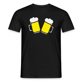 Verres à bière - T-shirt homme - noir - Devant - AI Model Male 178 light (178cm)