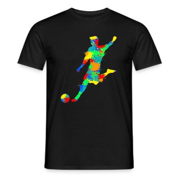 Football Footballers Boys Children - Men's T-Shirt - black - Front - AI Model Male 178 light (178cm)