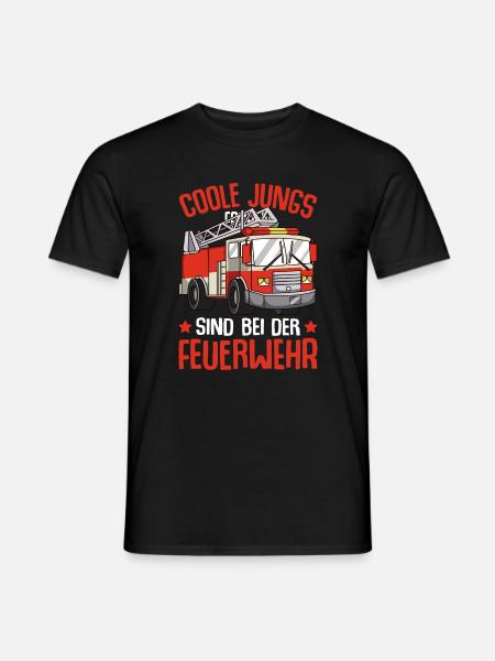 Coole Jungs gehen zur Feuerwehr Feuerwehrmann - Männer T-Shirt - Schwarz