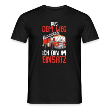 Feuerwehr Feuerwehrmann Feuerwehrauto - Männer T-Shirt - Schwarz - Vorne - AI Model Male 178 light (178cm)