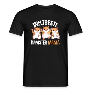 Hamster Mama Goldhamster Damen - Männer T-Shirt - Schwarz - Vorne - AI Model Male 178 light (178cm)