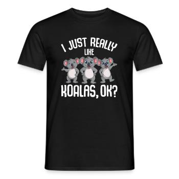 Amoureux des koalas - T-shirt homme - noir - Devant - AI Model Male 178 light (178cm)