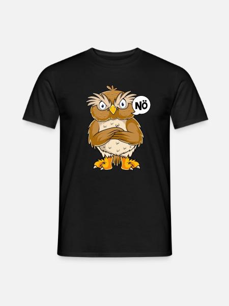 Eulen Nö Kinder Jungen Mädchen Eule - Männer T-Shirt - Schwarz