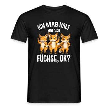 Ich mag halt Füchse Kinder Mädchen Jungen Fuchs - Männer T-Shirt - Schwarz - Vorne - AI Model Male 178 light (178cm)