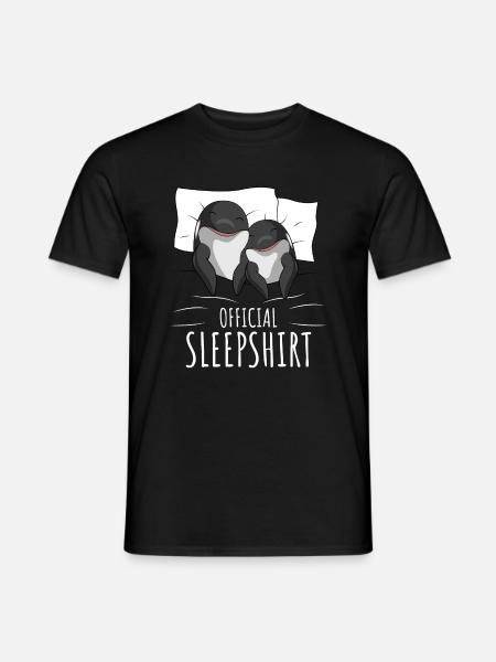 Orca Schlafshirt - Männer T-Shirt - Schwarz