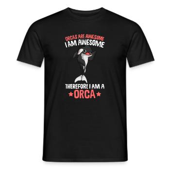 Orca Wal - Männer T-Shirt - Schwarz - Vorne - AI Model Male 178 light (178cm)