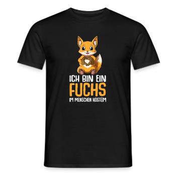 Fuchs Kostüm Füchse Kinder Mädchen Damen - Männer T-Shirt - Schwarz - Vorne - AI Model Male 178 light (178cm)
