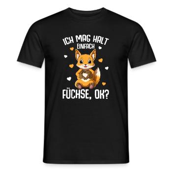 Ich mag halt Füchse Kinder Mädchen Fuchs - Männer T-Shirt - Schwarz - Vorne - AI Model Male 178 light (178cm)