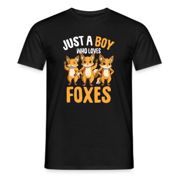 Fuchs Junge Kinder - Männer T-Shirt - Schwarz - Vorne - AI Model Male 178 light (178cm)