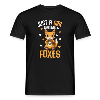 Fox Girls Children - Men's T-Shirt - black - Front - AI Model Male 178 light (178cm)