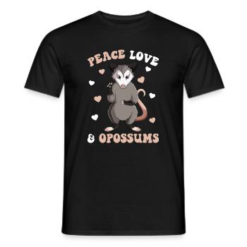 Paix Amour Opossum Enfants Filles Dames - T-shirt homme - noir - Devant - AI Model Male 178 light (178cm)