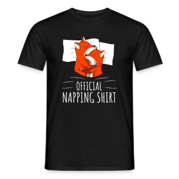 Fox Sleeping Shirt - Men's T-Shirt - black - Front - AI Model Male 178 light (178cm)