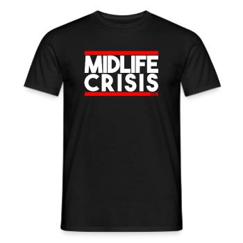mid-life crisis - Men's T-Shirt - black - Front - AI Model Male 178 light (178cm)