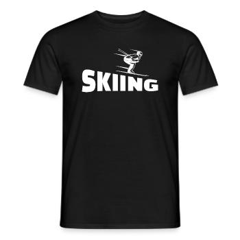Ski Shirt - skiing Wintersport Gift Idea - Men's T-Shirt - black - Front - AI Model Male 178 light (178cm)