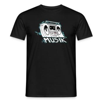 Ghettoblaster Musik Retro - Männer T-Shirt - Schwarz - Vorne - AI Model Male 178 light (178cm)