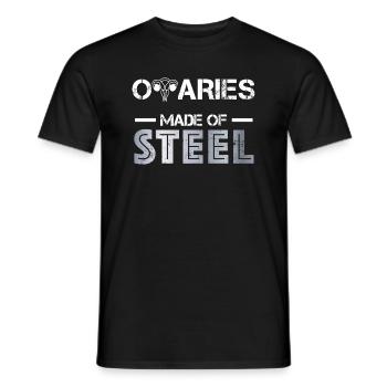 Ovaries Made of Steel - Männer T-Shirt - Schwarz - Vorne - AI Model Male 178 light (178cm)