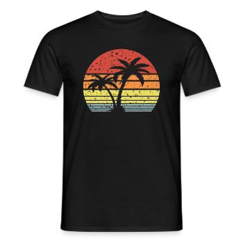 Retro Sonne Palmen - Männer T-Shirt - Schwarz - Vorne - AI Model Male 178 light (178cm)