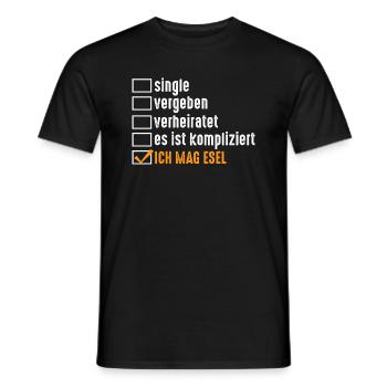 Beziehungsstatus Esel - Männer T-Shirt - Schwarz - Vorne - AI Model Male 178 light (178cm)