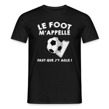 Match supporter de foot cadeau footballeur - T-shirt homme - noir - Devant - AI Model Male 178 light (178cm)