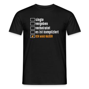 Kaninchen Hase - Männer T-Shirt - Schwarz - Vorne - AI Model Male 178 light (178cm)