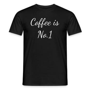 Coffee is No 1, coffee lover gift - Men's T-Shirt - black - Front - AI Model Male 178 light (178cm)