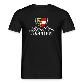 Carinthia Austria Flag Coat of Arms Mountains - Men's T-Shirt - black - Front - AI Model Male 178 light (178cm)