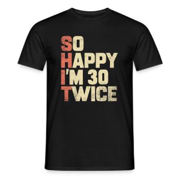60e cadeau d’anniversaire 60e anniversaire citation - T-shirt homme - noir - Devant - AI Model Male 178 light (178cm)