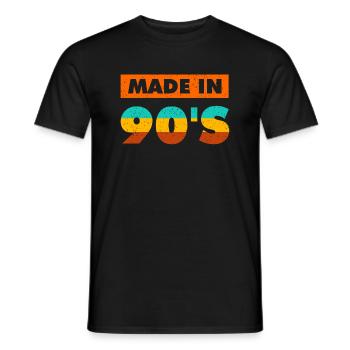 made in 90s - Men's T-Shirt - black - Front - AI Model Male 178 light (178cm)
