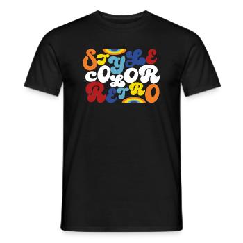 Style - Color - Retro (weiss) - Männer T-Shirt - Schwarz - Vorne - AI Model Male 178 light (178cm)