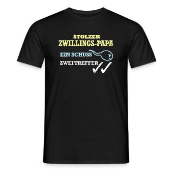 Stolzer Zwillings-Papa - Männer T-Shirt - Schwarz - Vorne - AI Model Male 178 light (178cm)