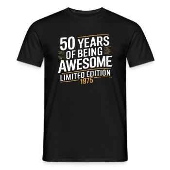 50 Years Of Being Awesome 1975 Limited Edition - Men's T-Shirt - black - Front - AI Model Male 178 light (178cm)