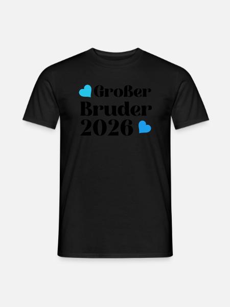 Großer Bruder 2026 Werdender Großer Bruder - Männer T-Shirt - Schwarz