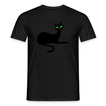 Retro chat noir élégance par Patjila - T-shirt homme - noir - Devant - AI Model Male 178 light (178cm)