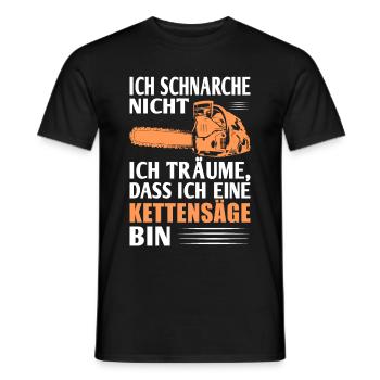 Holzfäller und Holz - Träume ein Kettensäge - Männer T-Shirt - Schwarz - Vorne - AI Model Male 178 light (178cm)