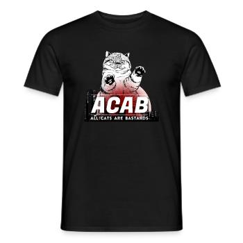 All Cats Are Bastards - ACAB - Men's T-Shirt - black - Front - AI Model Male 178 light (178cm)