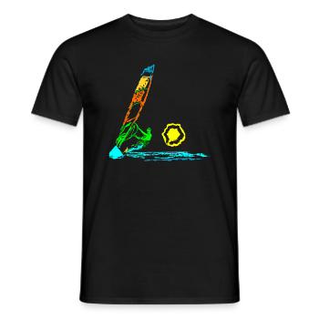 planche à voile - T-shirt homme - noir - Devant - AI Model Male 178 light (178cm)