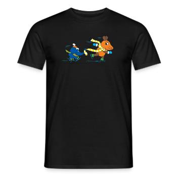 Maus und Elefant Schlittschuhlaufen - Männer T-Shirt - Schwarz - Vorne - AI Model Male 178 light (178cm)