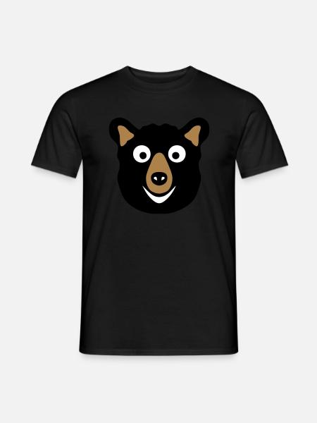 bear drawing cartoon animals - Men's T-Shirt - black