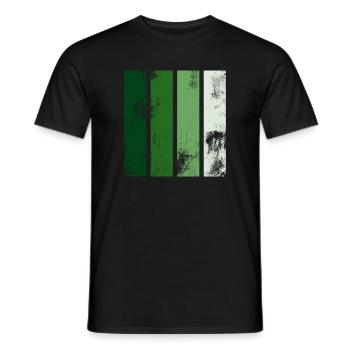 Retro Streifen Grün - Männer T-Shirt - Schwarz - Vorne - AI Model Male 178 light (178cm)