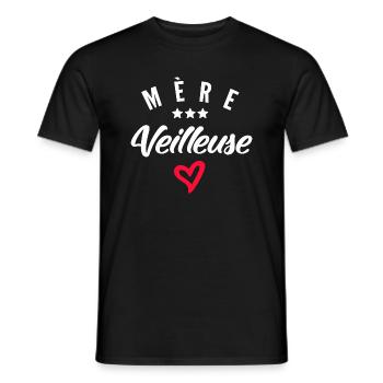 mère veilleuse - T-shirt homme - noir - Devant - AI Model Male 178 light (178cm)