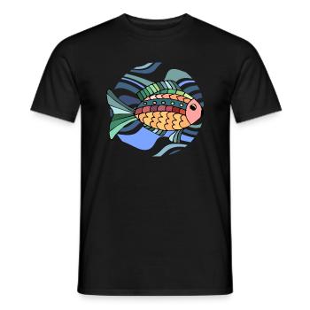 Fisch - Männer T-Shirt - Schwarz - Vorne - AI Model Male 178 light (178cm)