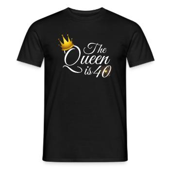 The queen is 40, 40th Birthday Women Gift - Men's T-Shirt - black - Front - AI Model Male 178 light (178cm)