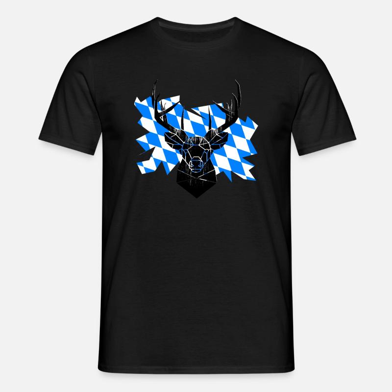 Land de Bavière Hirsch - T-shirt Homme - noir