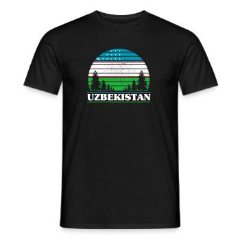 Ouzbékistan - T-shirt homme - noir - Devant - AI Model Male 178 light (178cm)