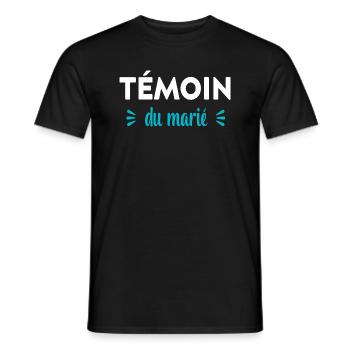 témoin du marié - T-shirt homme - noir - Devant - AI Model Male 178 light (178cm)
