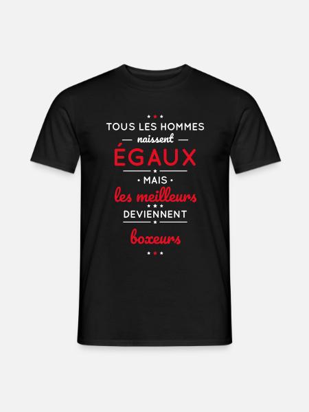 Hommes égaux les meilleurs deviennent boxeurs - T-shirt homme - noir