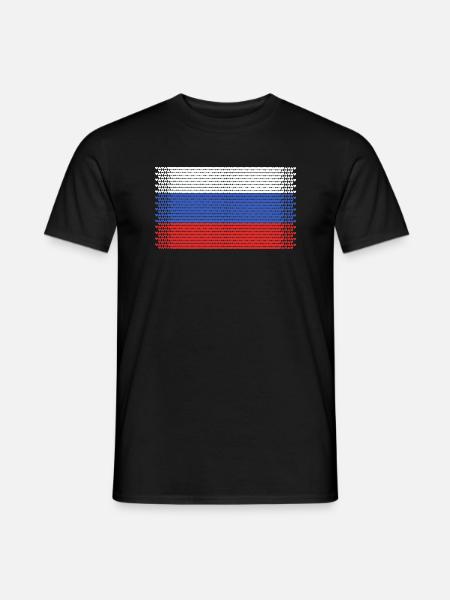 coeur russie drapeau moscou russie style russe - T-shirt homme - noir