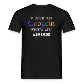 Mein Frau weiß alles besser Lustiges Ehemann Shirt - Männer T-Shirt - Schwarz - Vorne - AI Model Male 178 light (178cm)