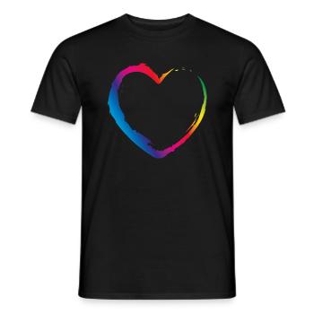 herz bunt - Männer T-Shirt - Schwarz - Vorne - AI Model Male 178 light (178cm)